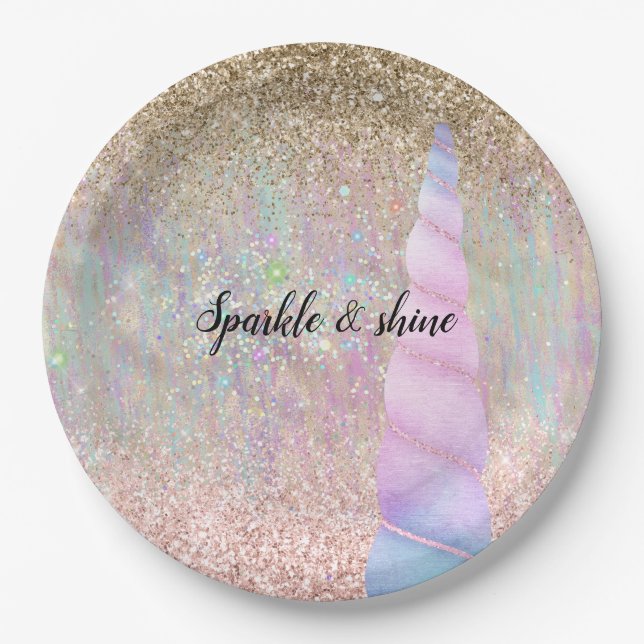 Unicorn Sparkle Paper Plate (Front)