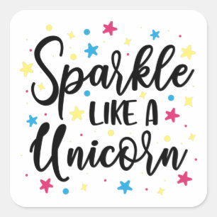 Unicorn Sparkle Square Sticker