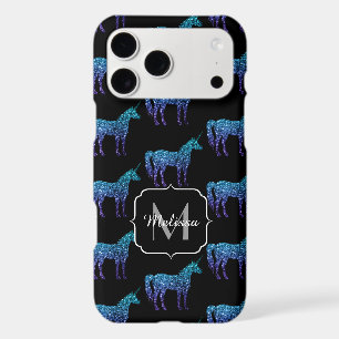 Unicorn Sparkles aqua blue ombre pattern Monogram