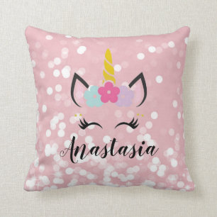 Unicorn Sparkles Personalised Pillow