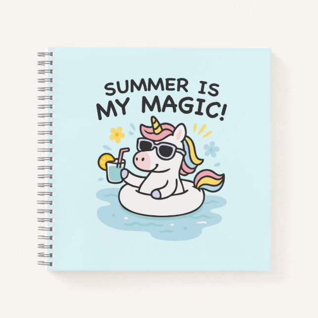 Unicorn spiral kawaii notebook (Front)