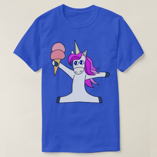 Unicorn splits while holding an ice cream T-Shirt (Design Front)
