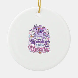 Unicorn Spooky Little Unicorn Retro Style Shirt Gr Ceramic Ornament