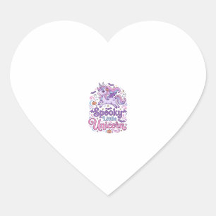 Unicorn Spooky Little Unicorn Retro Style Shirt Gr Heart Sticker