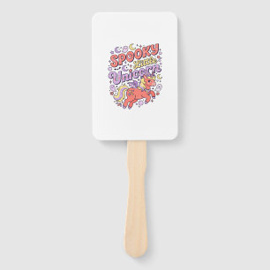 Unicorn Spooky Little Unicorn Whimsical White Back Hand Fan