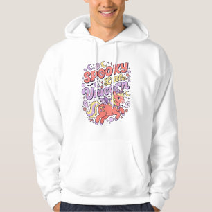 Unicorn Spooky Little Unicorn Whimsical White Back Hoodie
