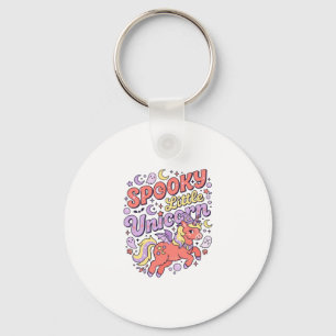 Unicorn Spooky Little Unicorn Whimsical White Back Key Ring