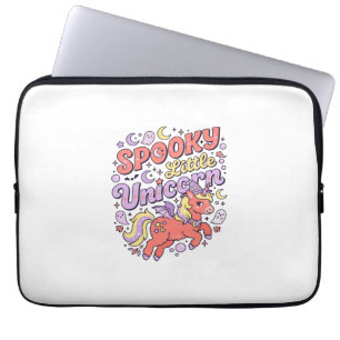 Unicorn Spooky Little Unicorn Whimsical White Back Laptop Sleeve