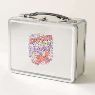 Unicorn Spooky Little Unicorn Whimsical White Back Metal Lunch Box
