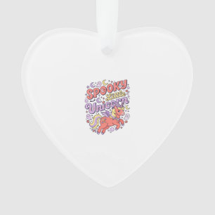 Unicorn Spooky Little Unicorn Whimsical White Back Ornament