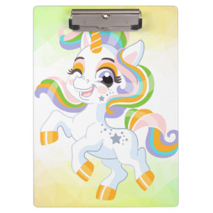 Unicorn spring magical unicorns summer vacation clipboard