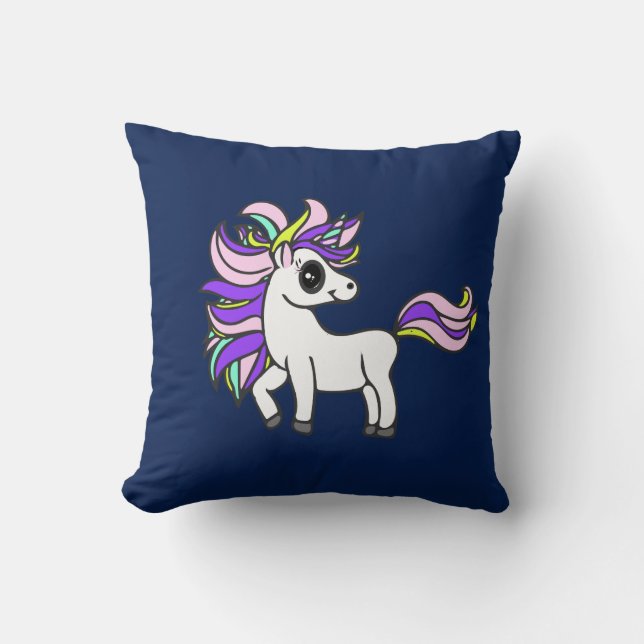 unicorn Squad, Colourful Pony Cushion (Front)