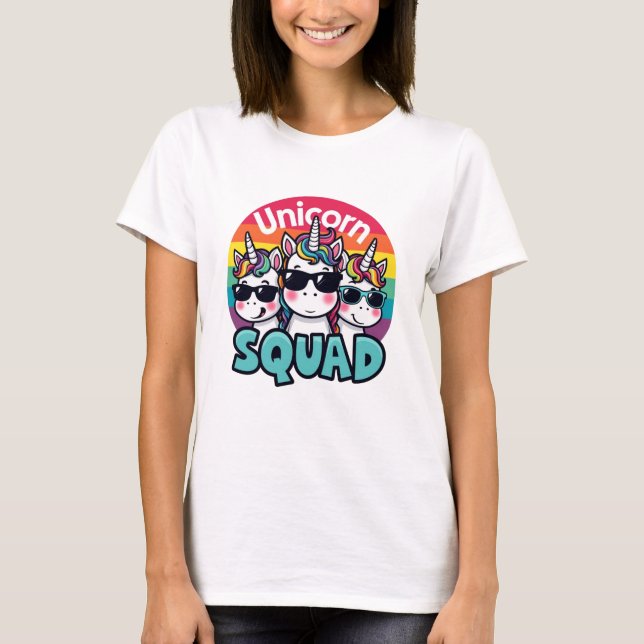 Unicorn Squad Einhorn Einhorner Rainbow T-Shirt (Front)