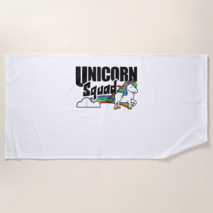 Unicorn Squad Rainbow Unicorns Lover Funny T-Shirt Beach Towel