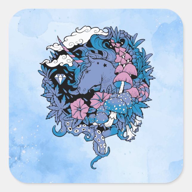 Unicorn Square Sticker (Front)