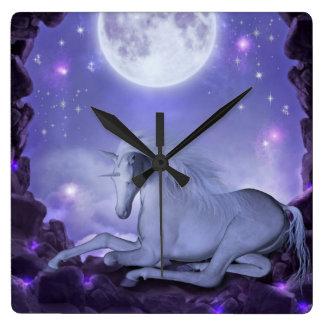unicorn square wall clock