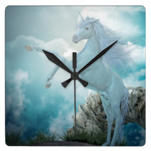 unicorn square wall clock