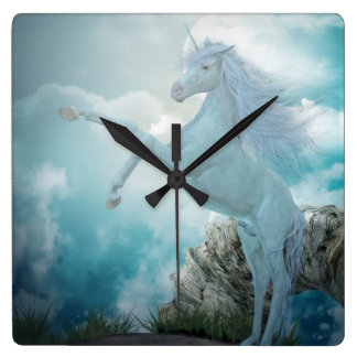 unicorn square wall clock