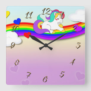 Unicorn Square Wall Clock
