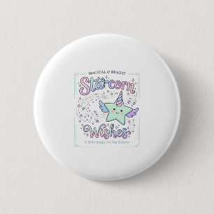 Unicorn Starcorn Wishes Adorable Apparel Graphic_1 6 Cm Round Badge