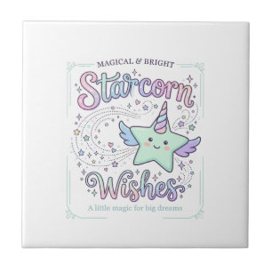 Unicorn Starcorn Wishes Adorable Apparel Graphic_1 Ceramic Tile