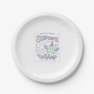 Unicorn Starcorn Wishes Adorable Apparel Graphic_1 Paper Plate