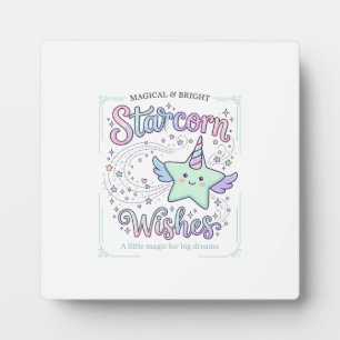 Unicorn Starcorn Wishes Adorable Apparel Graphic_1 Plaque