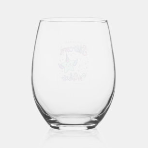 Unicorn Starcorn Wishes Adorable Apparel Graphic_1 Stemless Wine Glass