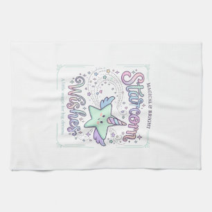 Unicorn Starcorn Wishes Adorable Apparel Graphic_1 Tea Towel