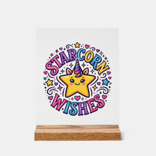 Unicorn Starcorn Wishes Commercial Print on Demand Acrylic Sign