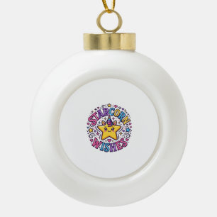 Unicorn Starcorn Wishes Commercial Print on Demand Ceramic Ball Christmas Ornament