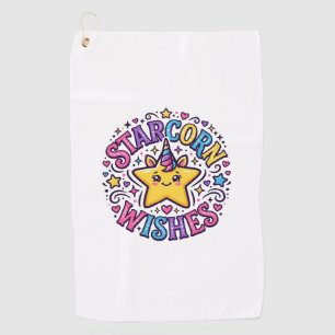 Unicorn Starcorn Wishes Commercial Print on Demand Golf Towel
