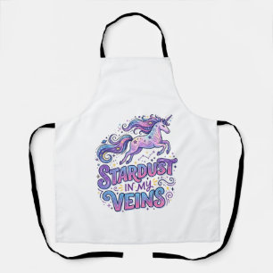 Unicorn Stardust in My Veins Retro Style Cute Gift Apron