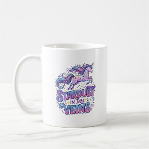 Unicorn Stardust in My Veins Retro Style Cute Gift Coffee Mug