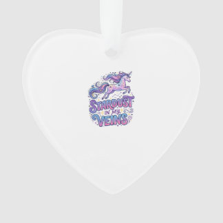 Unicorn Stardust in My Veins Retro Style Cute Gift Ornament