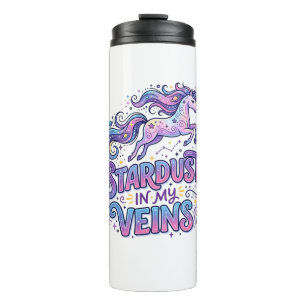 Unicorn Stardust in My Veins Retro Style Cute Gift Thermal Tumbler
