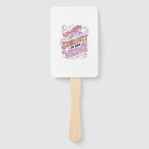 Unicorn Stardust in My Veins Whimsical Merch Desig Hand Fan