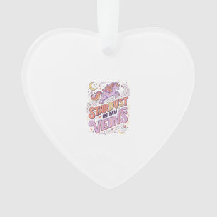 Unicorn Stardust in My Veins Whimsical Merch Desig Ornament