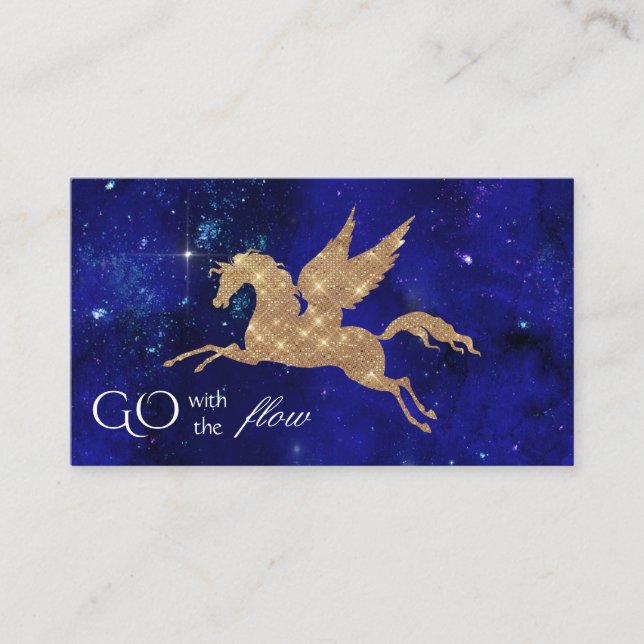 Unicorn Stars Galaxy Indigo Sky Universe Earth Business Card (Front)