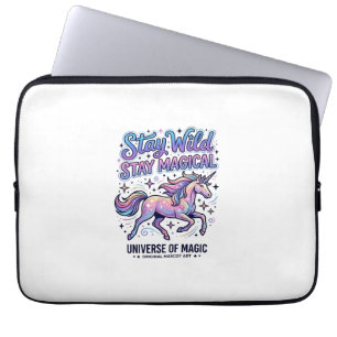 Unicorn Stay Wild Stay Magical Commercial Typograp Laptop Sleeve