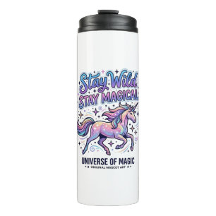 Unicorn Stay Wild Stay Magical Commercial Typograp Thermal Tumbler