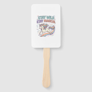 Unicorn Stay Wild Stay Magical Trendy Product Grap Hand Fan