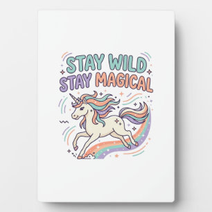 Unicorn Stay Wild Stay Magical Trendy Product Grap Plaque