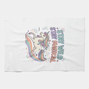Unicorn Stay Wild Stay Magical Trendy Product Grap Tea Towel