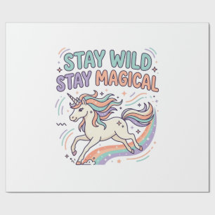 Unicorn Stay Wild Stay Magical Trendy Product Grap Wrapping Paper