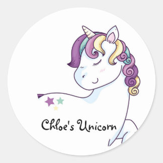 Unicorn Sticker, Classroom Decor, Unicorn  Classic Round Sticker