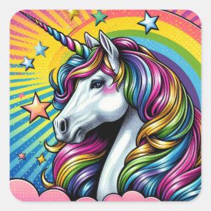 Unicorn stickers! square sticker