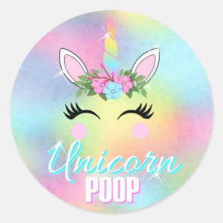 Unicorn Stickers, Unicorn Poop, party favours Classic Round Sticker