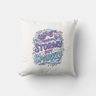 Unicorn Stormy but Sparkly Retro Style Cute Gift D Cushion