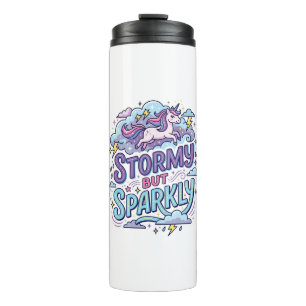 Unicorn Stormy but Sparkly Retro Style Cute Gift D Thermal Tumbler